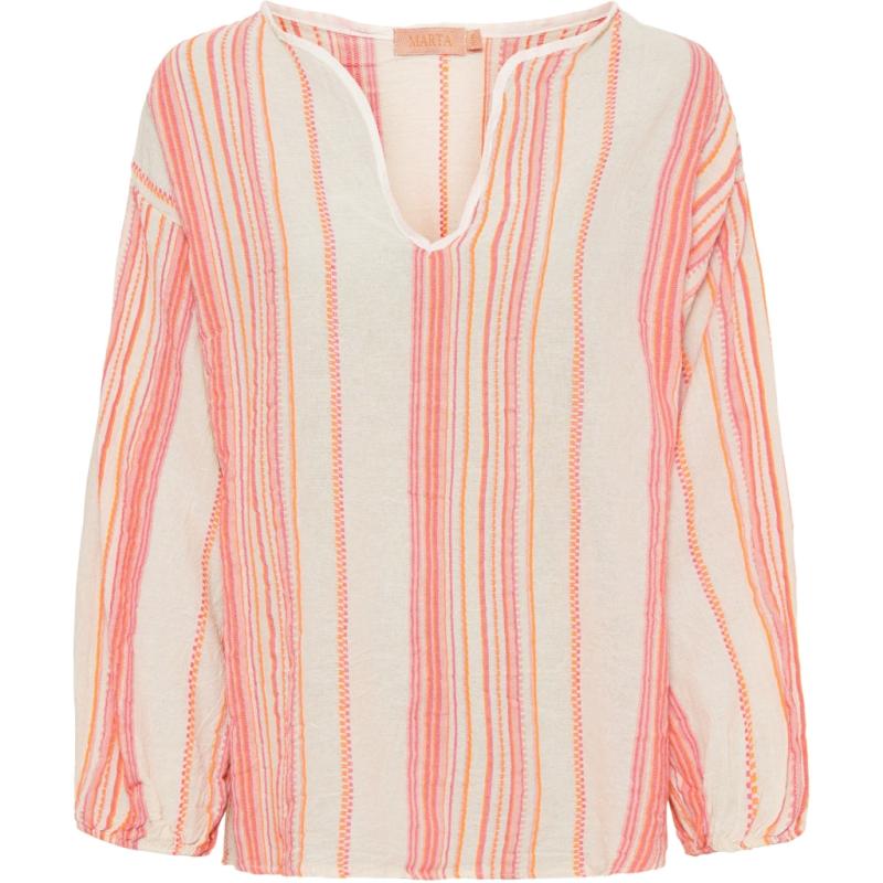 Dame Bluse 9574   Orange Fuxia1 fra Marta Du Chateau
