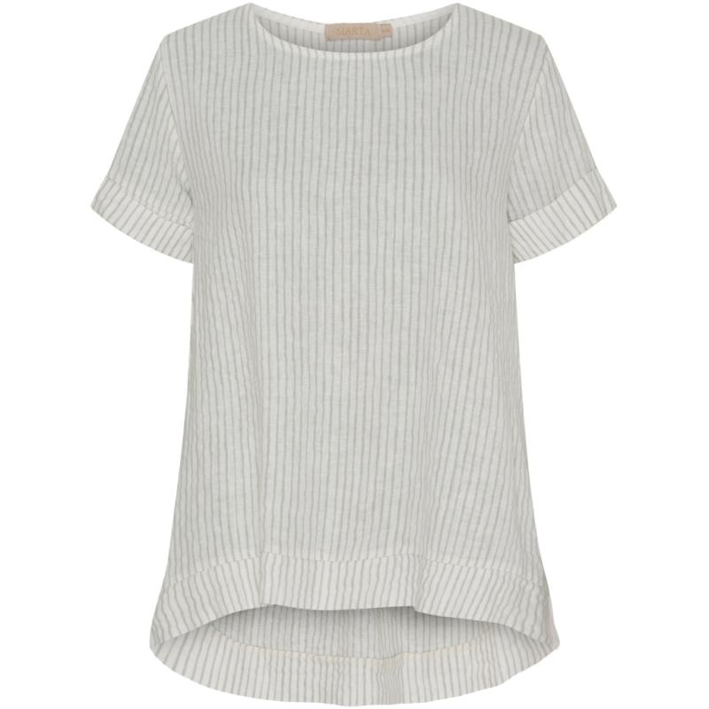 Dame Bluse Mdcnatalie   Panna Grey Stripe fra Marta Du Chateau