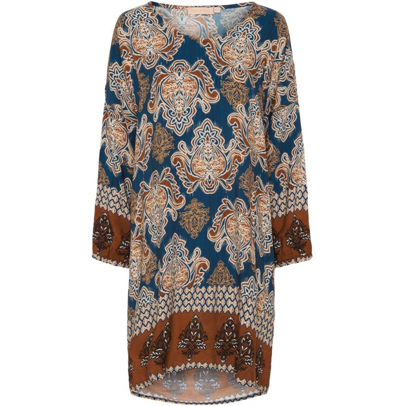 Dame Kjole 5082   Blue Brown fra Marta Du Chateau