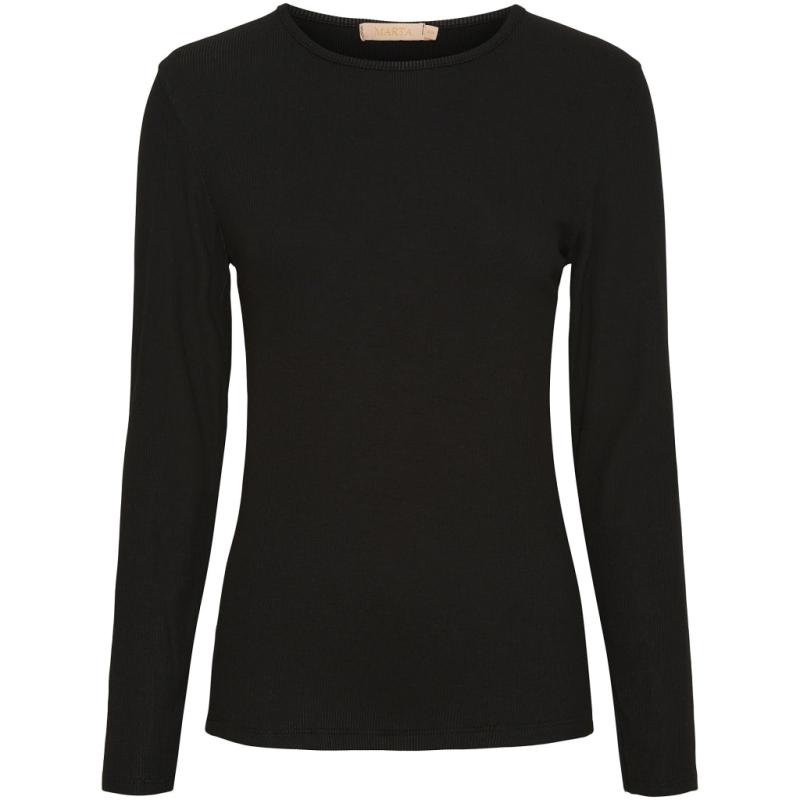 Langærmet T Shirt Mdcingrid 4906   Solid Black fra Marta Du Chateau
