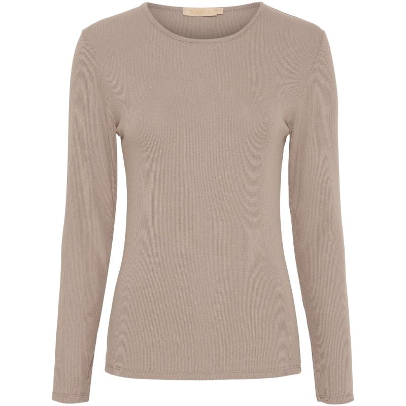 Langærmet T Shirt Mdcingrid 4906   Solid Fango fra Marta Du Chateau