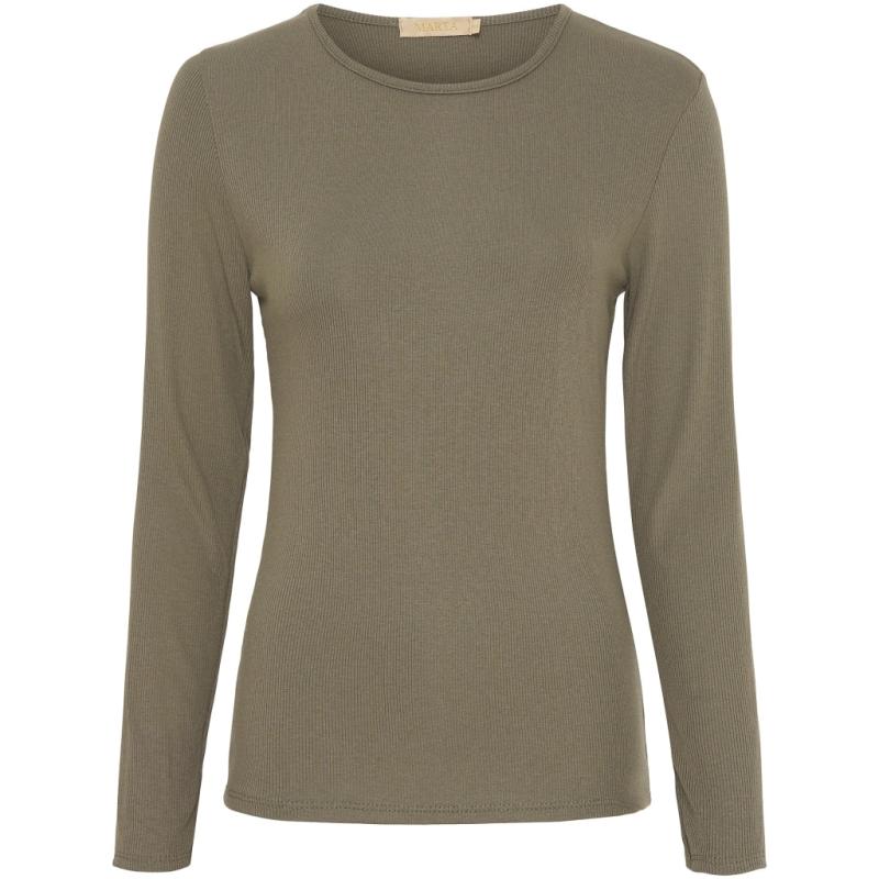 Langærmet T Shirt Mdcingrid 4906   Solid Military fra Marta Du Chateau