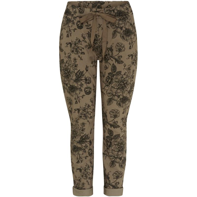 Dame Bukser Mdcruberta 21488 Fango Blk Flower fra Marta Du Chateau