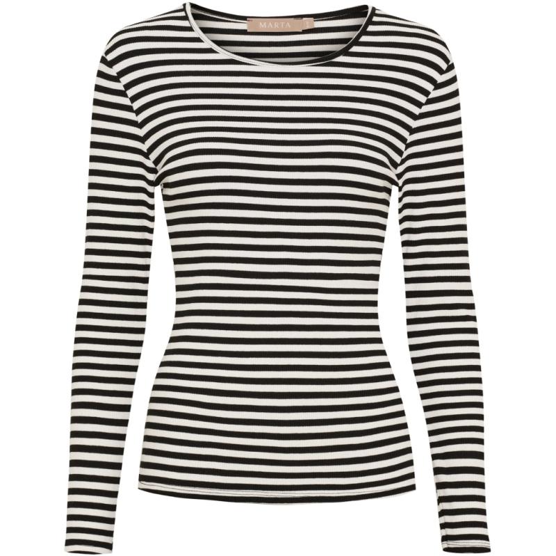 Dame Langærmet T Shirt Mdcjosiane 49066 Black Greggio fra Marta Du Chateau