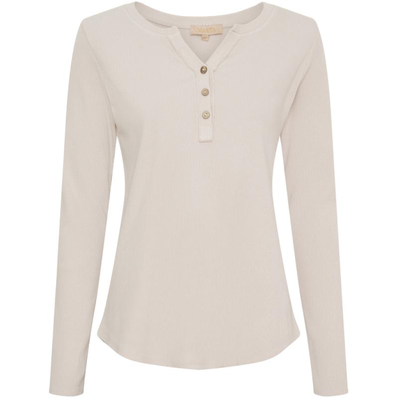 Dame Langærmet T Shirt Mdcmagali 2553 Beige fra Marta Du Chateau
