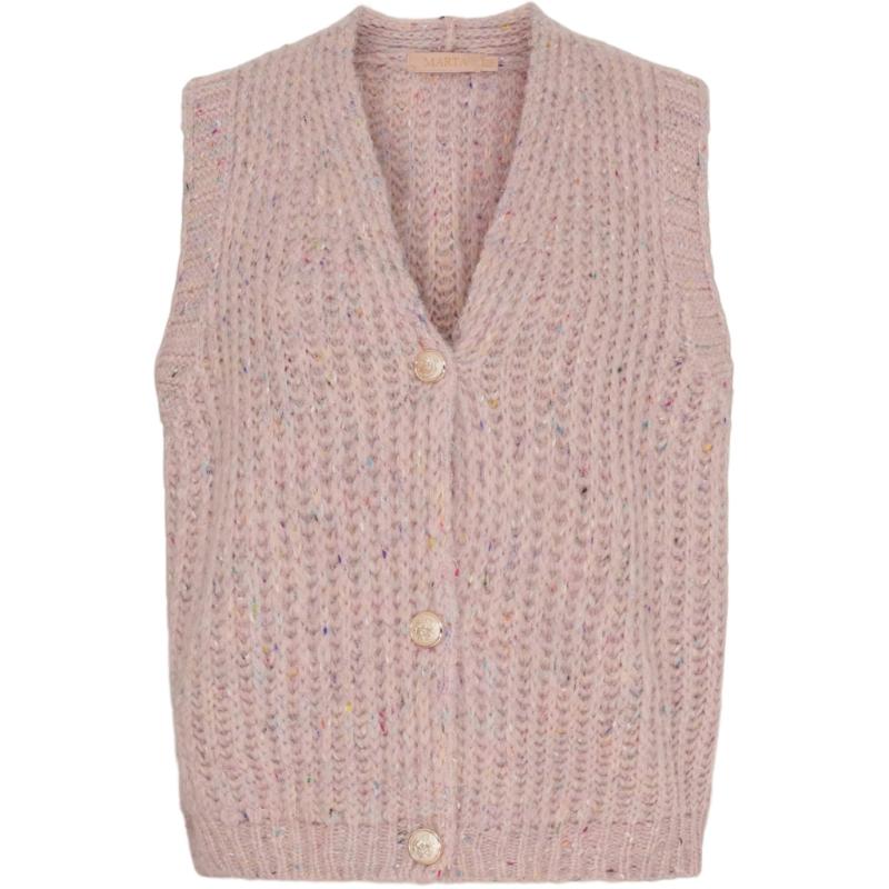 Dame Strik Vest Mdcodile A0029   Old Pink fra Marta Du Chateau