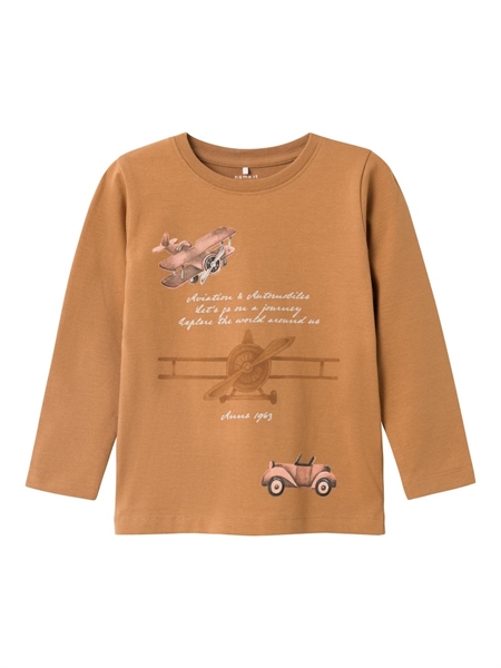 Printet Bluse Remix Bone Brown fra Name It