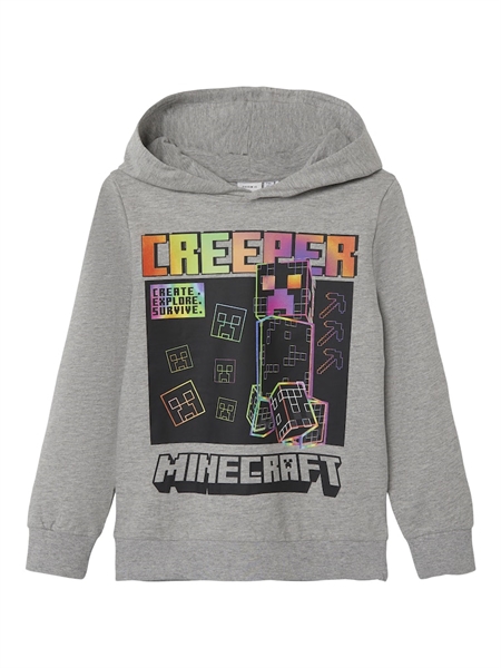 Minecraft Sweatshirt Jiz Grey Melange fra Name It