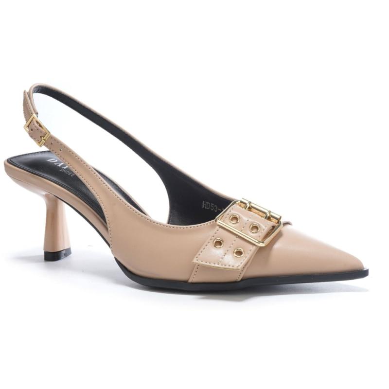 Nicolette Dame Slingback Stiletter Hd53 1   Beige fra Shoes