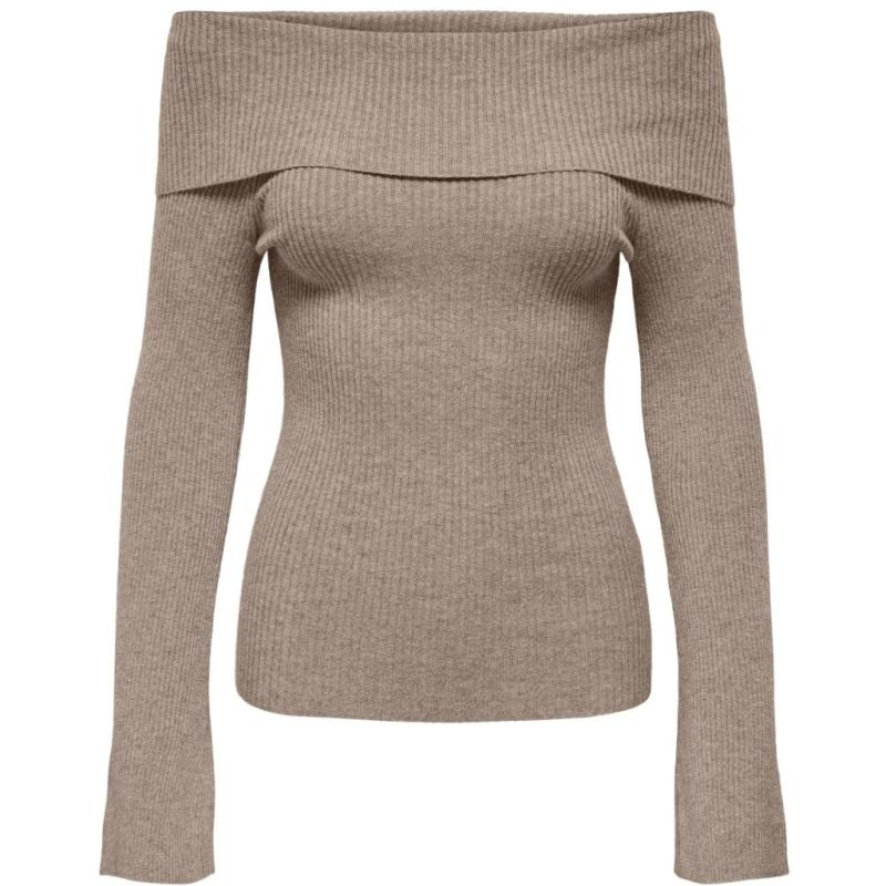 Dame Bluse Onljayden Mocha Meringue Melange fra Only