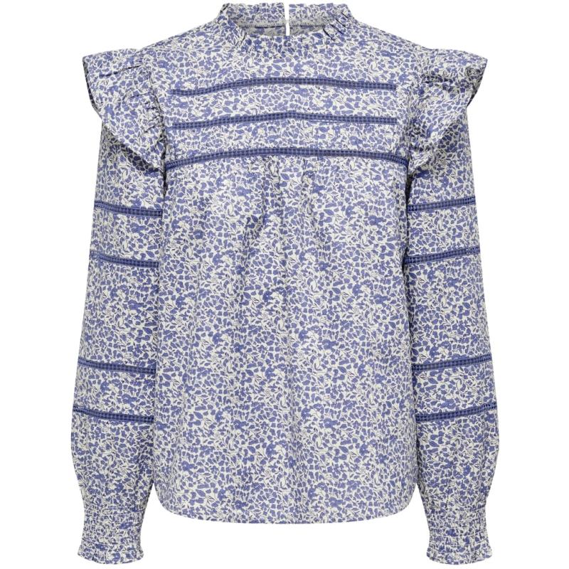 Dame Bluse Onlmathilde   Birch Mirina Flower fra Only
