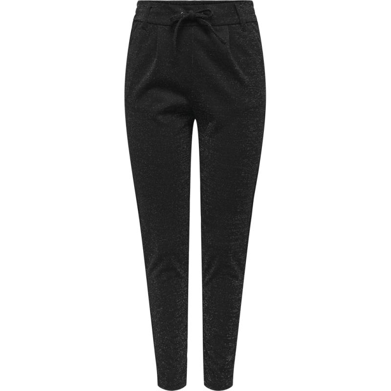 Dame Bukser Onlpoptrash Alya   Black Silver Lurex fra Only