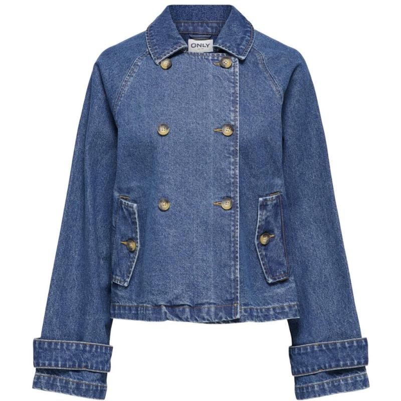 Dame Jakke Onlapril   Medium Blue Denim fra Only