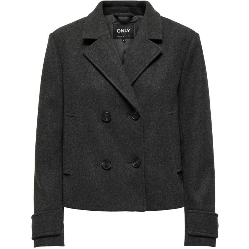 Dame Jakke Onlfreja   Dark Grey Melange fra Only