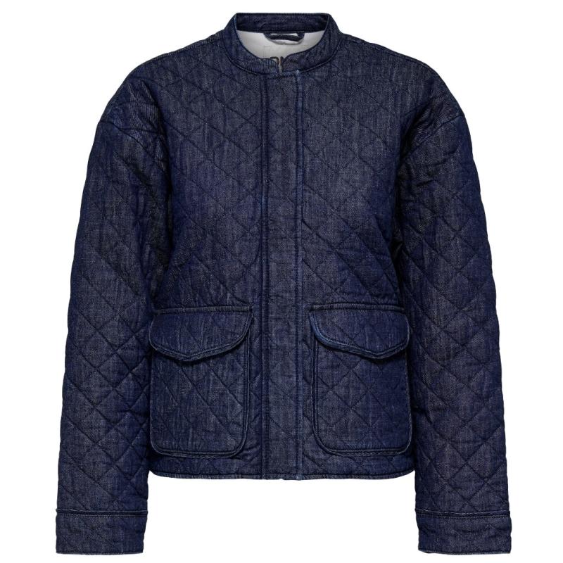 Dame Jakke Onlhallie   Dark Blue Denim fra Only