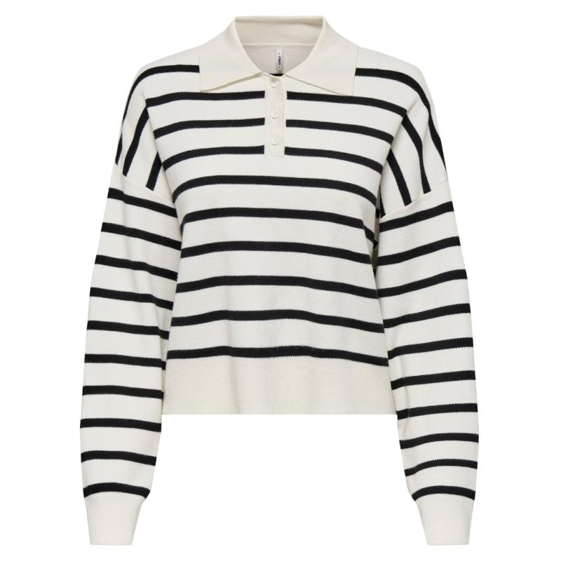 Dame Polo Onllucy   Cloud Dancer Black fra Only