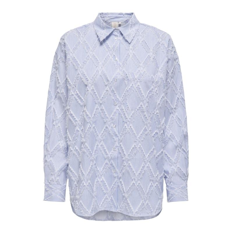 Dame Skjorte Onlbeni   Bright White Ebb And Flow fra Only