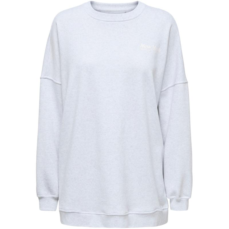 Dame Sweatshirt Onldaze   Light Grey Melange New York fra Only