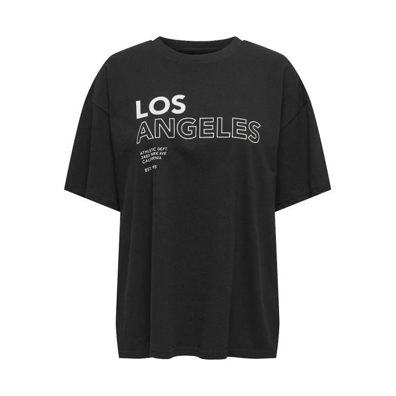 Dame T Shirt Onlcassie Black Los Angeles + Labels Brooklyn fra Only