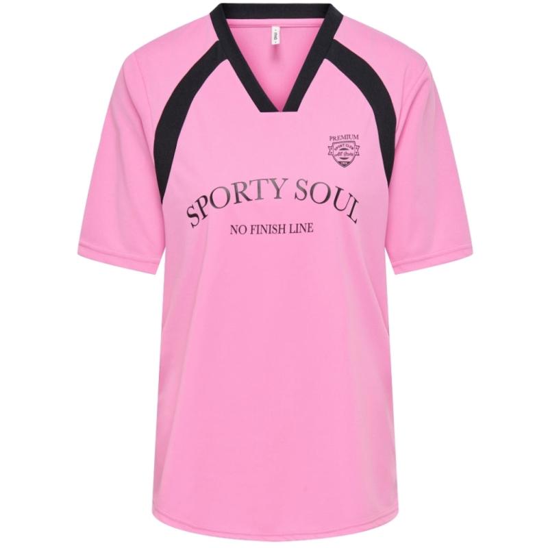 Dame T Shirt Onlnadine   Fuchsia Pink Sporty fra Only