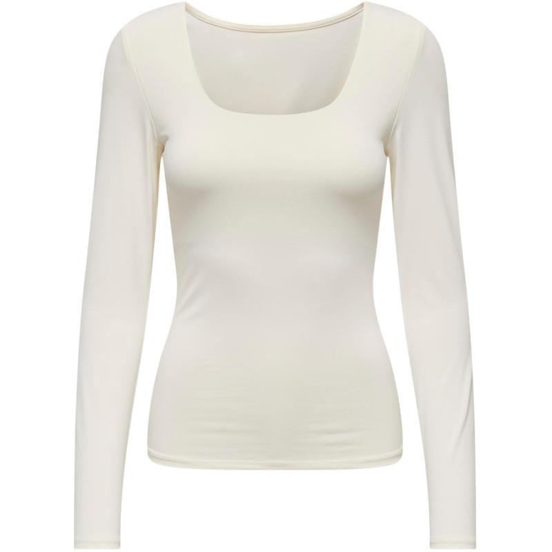 Dame Top Onlea Cloud Dancer fra Only