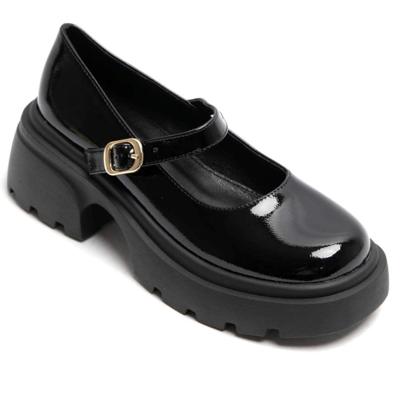 Oriane Dame Ballerina Sko Med Hæl 6670   Black fra Shoes