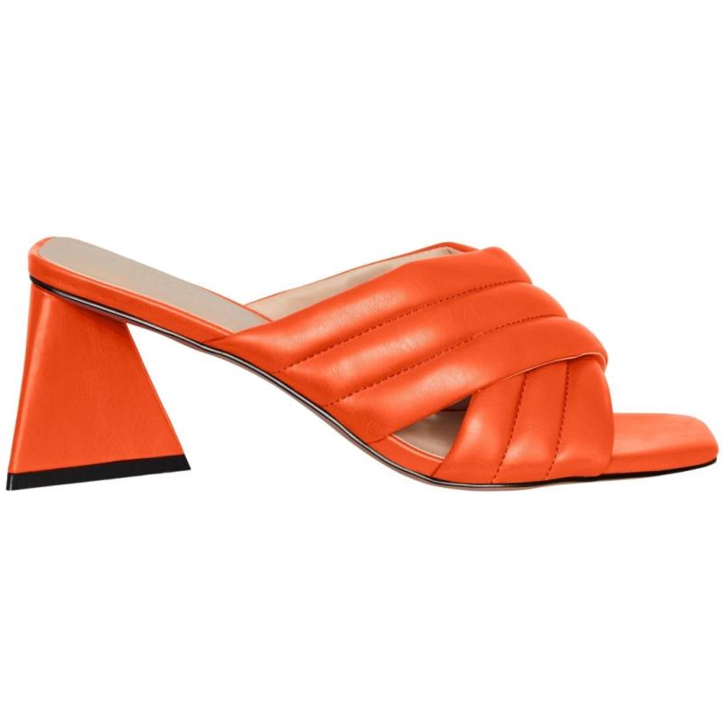 Pcjulise Padded Sandal   Red Orange fra Pieces