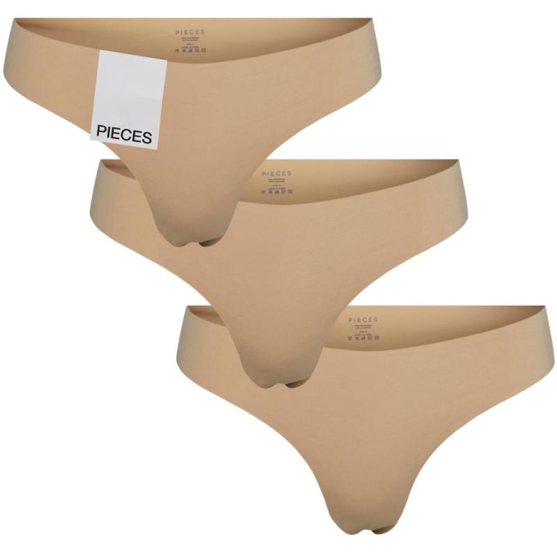 Dame 3 Pack Thong Pcnamee   Nude fra Pieces