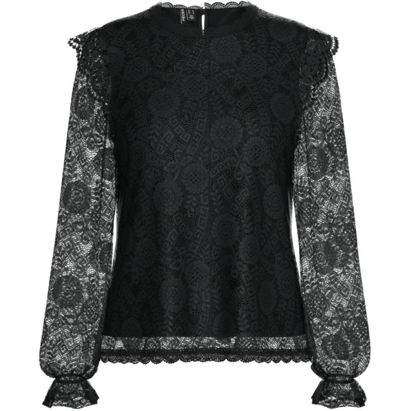 Dame Bluse Pcolline   Black fra Pieces