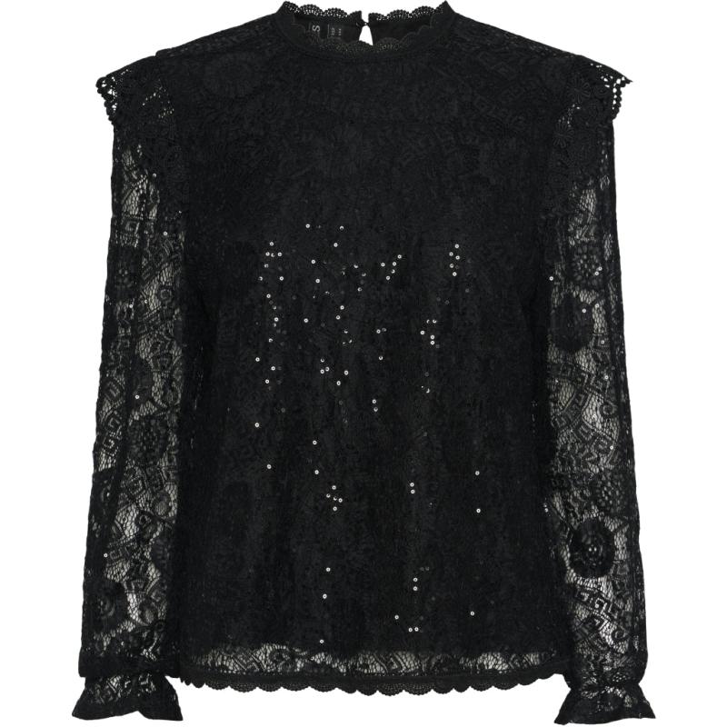Dame Bluse Pcolline   Black fra Pieces