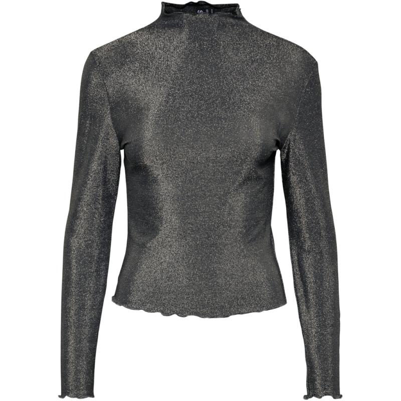 Dame Bluse Pcsandra   Black Silver Lurex fra Pieces