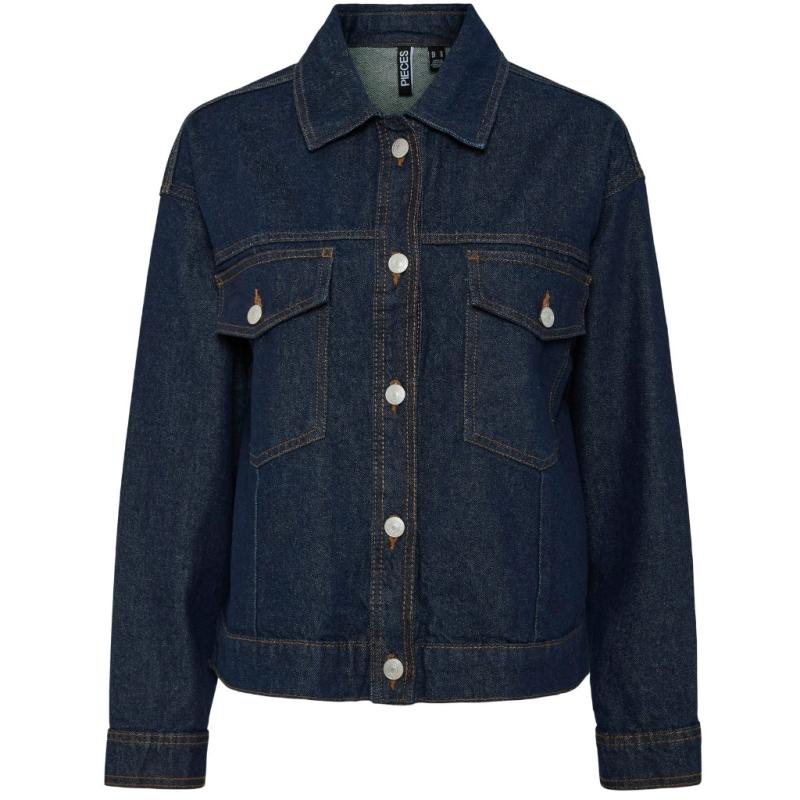 Dame Jakke Pcelma   Dark Blue Denim fra Pieces