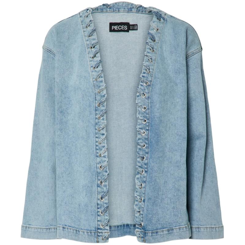 Dame Jakke Pcfenda   Light Blue Denim fra Pieces