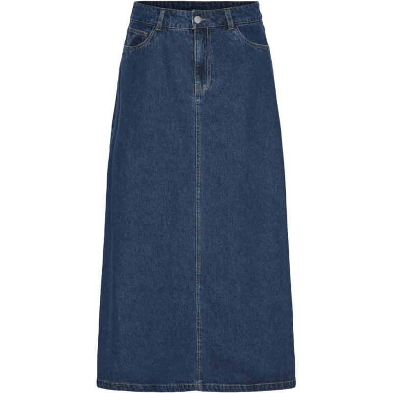 Dame Nederdel Pcabbi   Medium Blue Denim fra Pieces