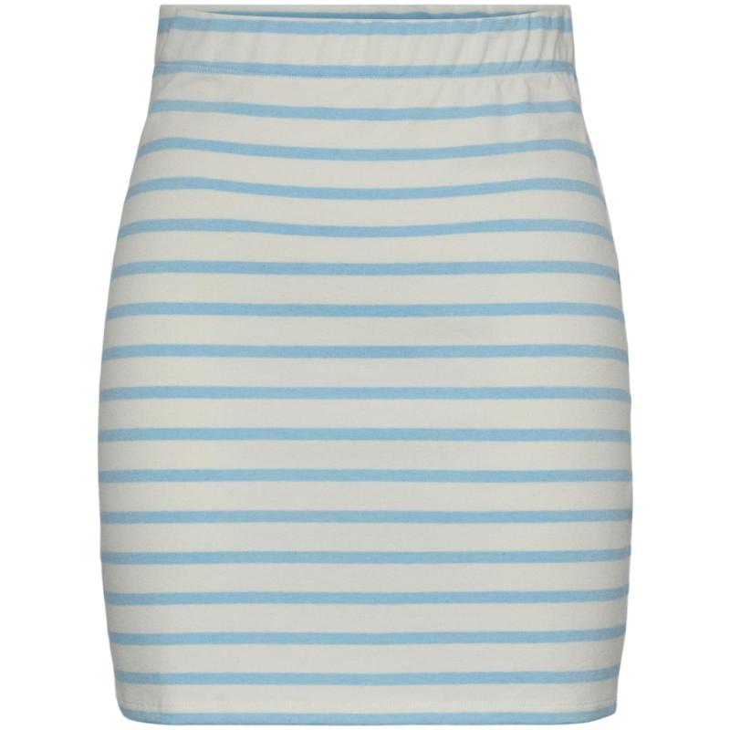 Dame Nederdel Pcbibbi Cloud Dancer Airy Blue fra Pieces