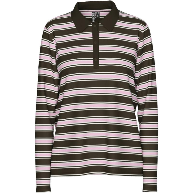 Dame Polo Pcfrankie   Delicioso Pink Tulle Cloud Dancer fra Pieces