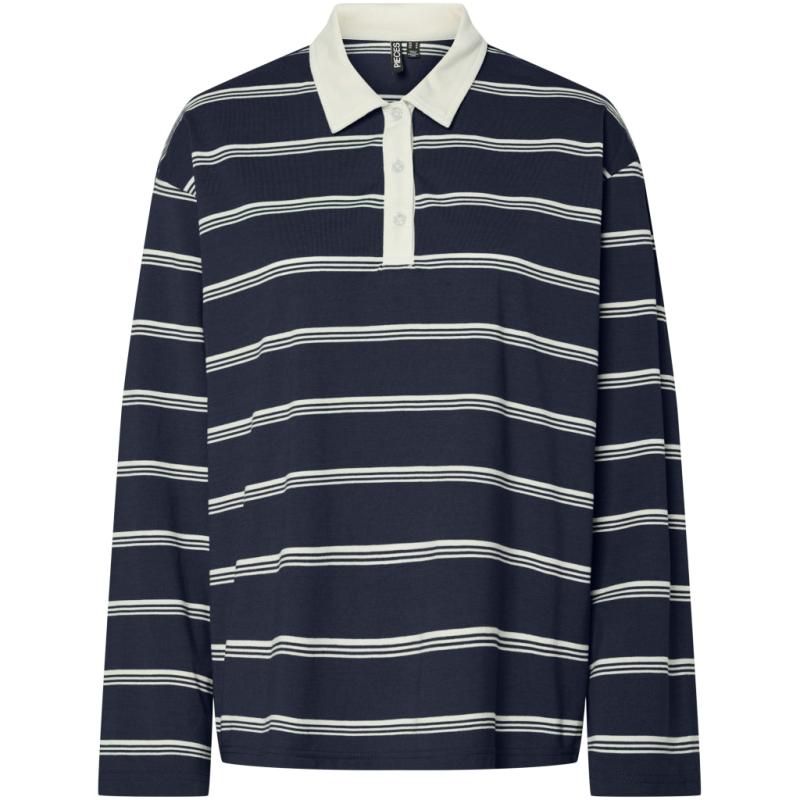 Dame Polo Pcsadie   Maritime Blue Cloud Dancer fra Pieces