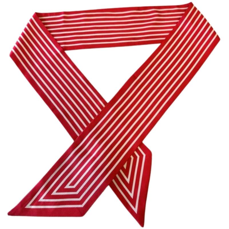 Dame Scarf Pcjayla   Cloud Dancer Red Stripe fra Pieces