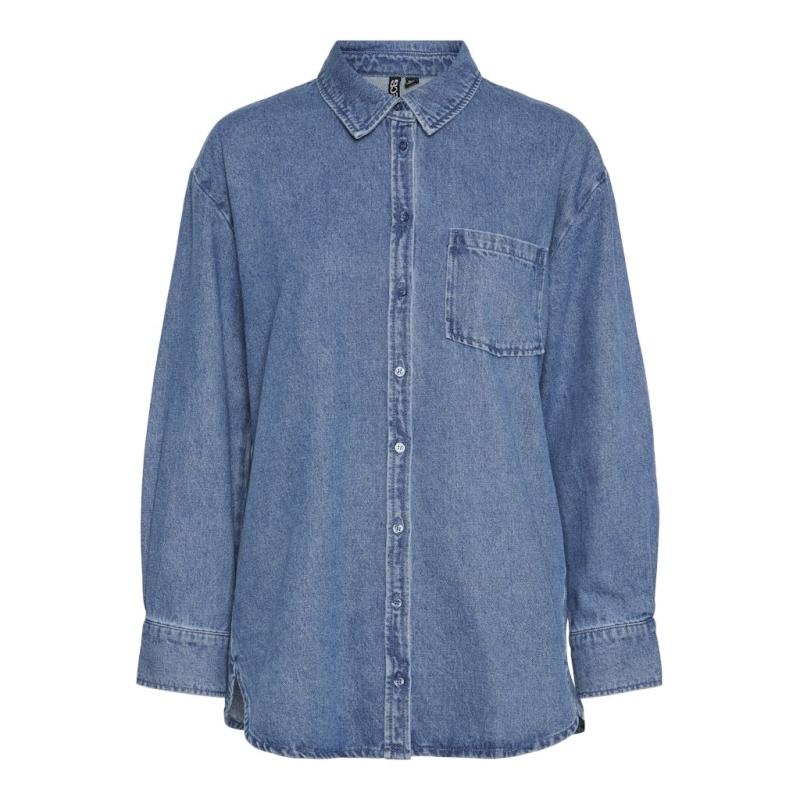 Dame Skjorte Pcmaisie Medium Blue Denim fra Pieces