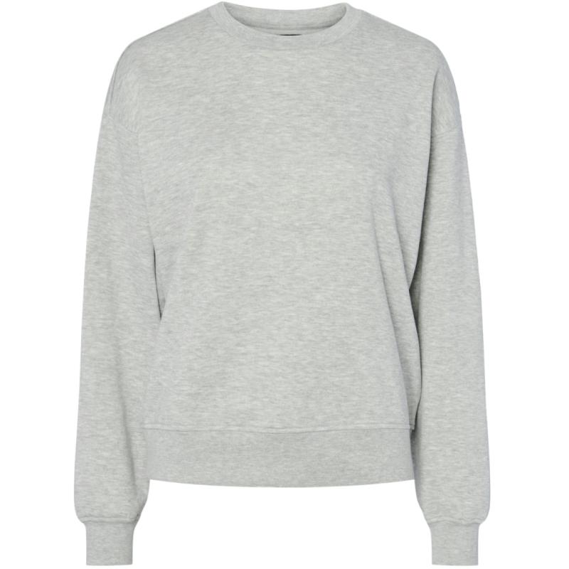 Dame Sweatshirt Pcchilli   Light Grey Melange fra Pieces