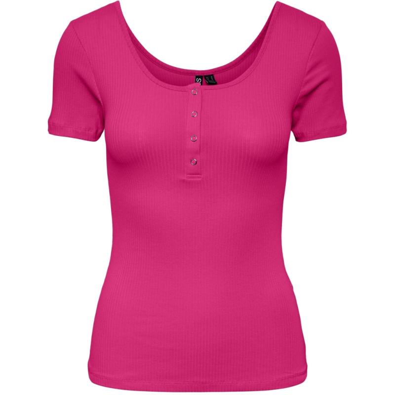 Dame T Shirt Pckitte Beetroot Purple fra Pieces