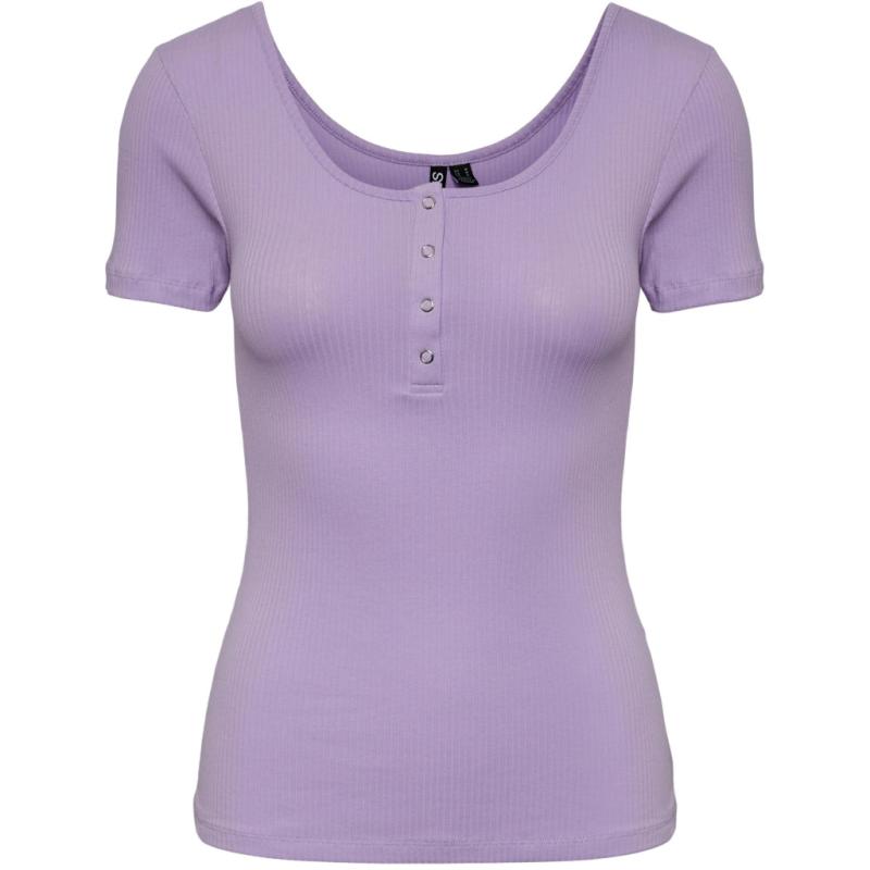 Dame T Shirt Pckitte   Purple Rose fra Pieces