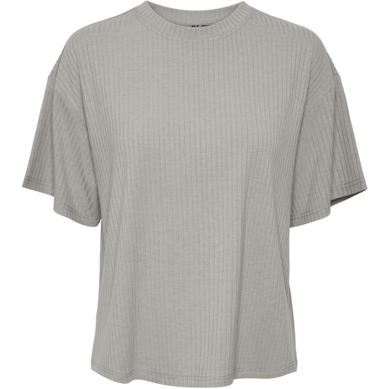 Dame T Shirt Pckylie   Light Grey Melange fra Pieces
