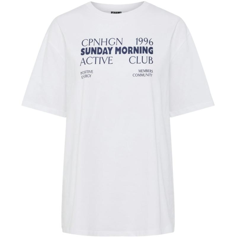 Dame T Shirt Pcpaloma Bright White Active Club fra Pieces