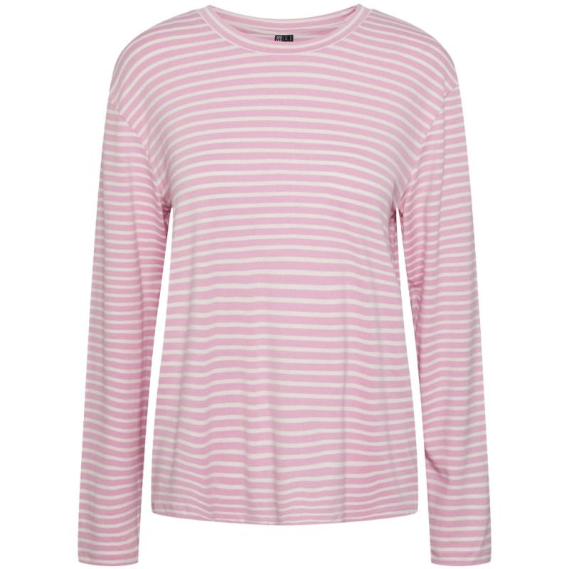 Dame Top Pcmalulje   Pastel Lavender Bright White fra Pieces