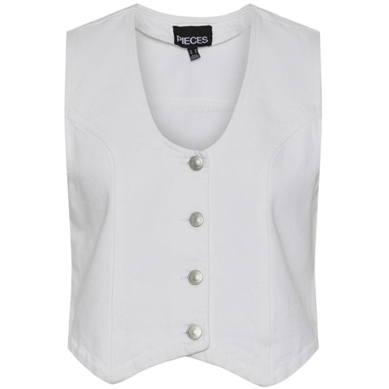 Dame Vest Pcannica   Bright White fra Pieces