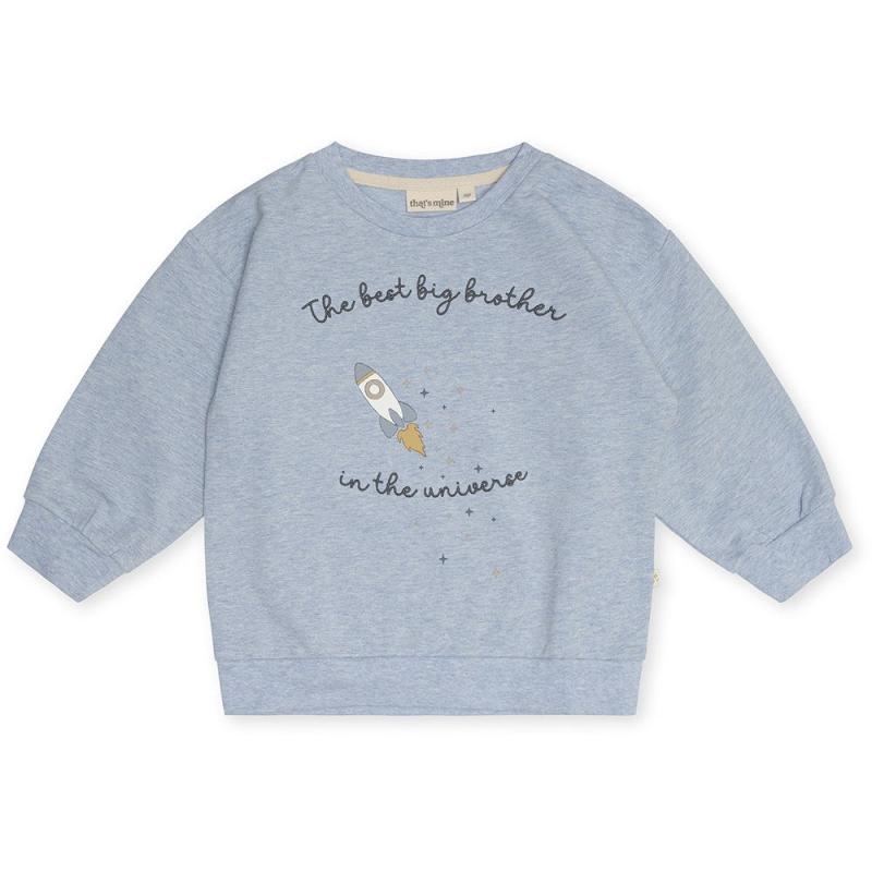 Finley Storebror Sweatshirt   Light Blue Melange   86cm   18m fra That's Mine