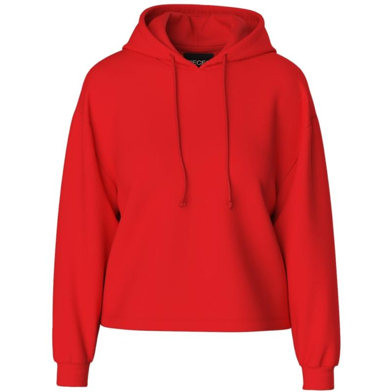 Dame Sweatshirt Pcchilli   Poppy Red fra Pieces