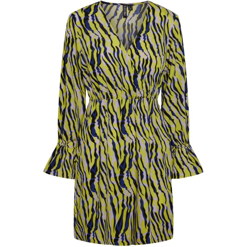 Dame Kjole Pcsally   Mazarine Blue Multi Abstract fra Pieces