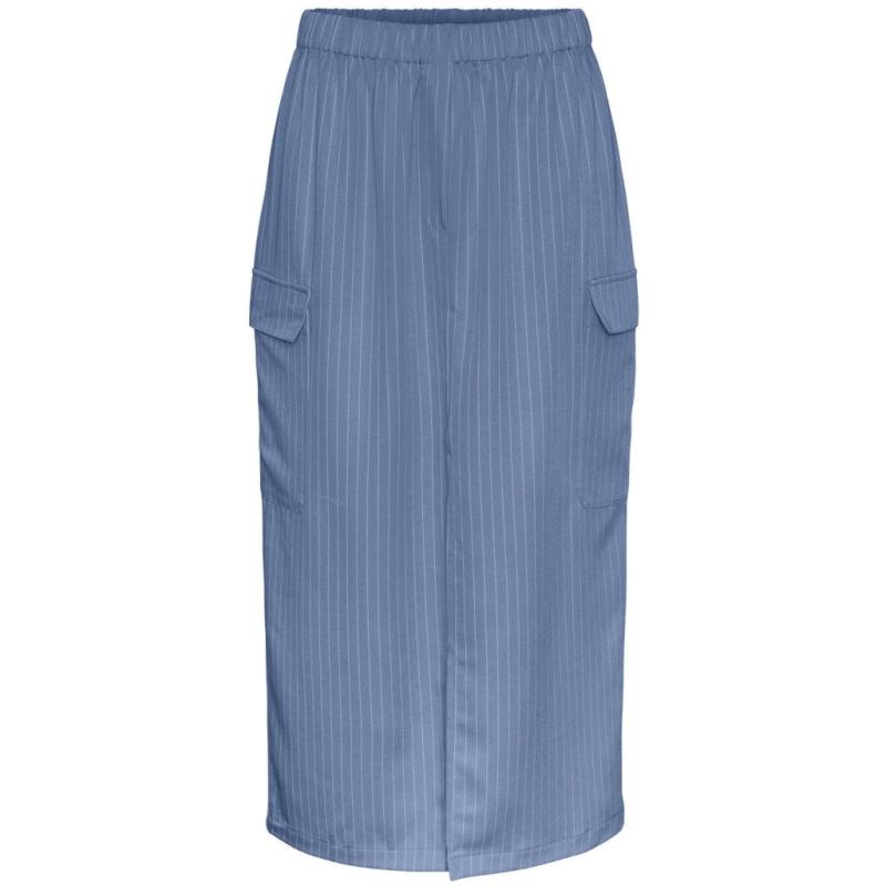 Dame Nederdel Pcsanny Medium Blue Denim White fra Pieces